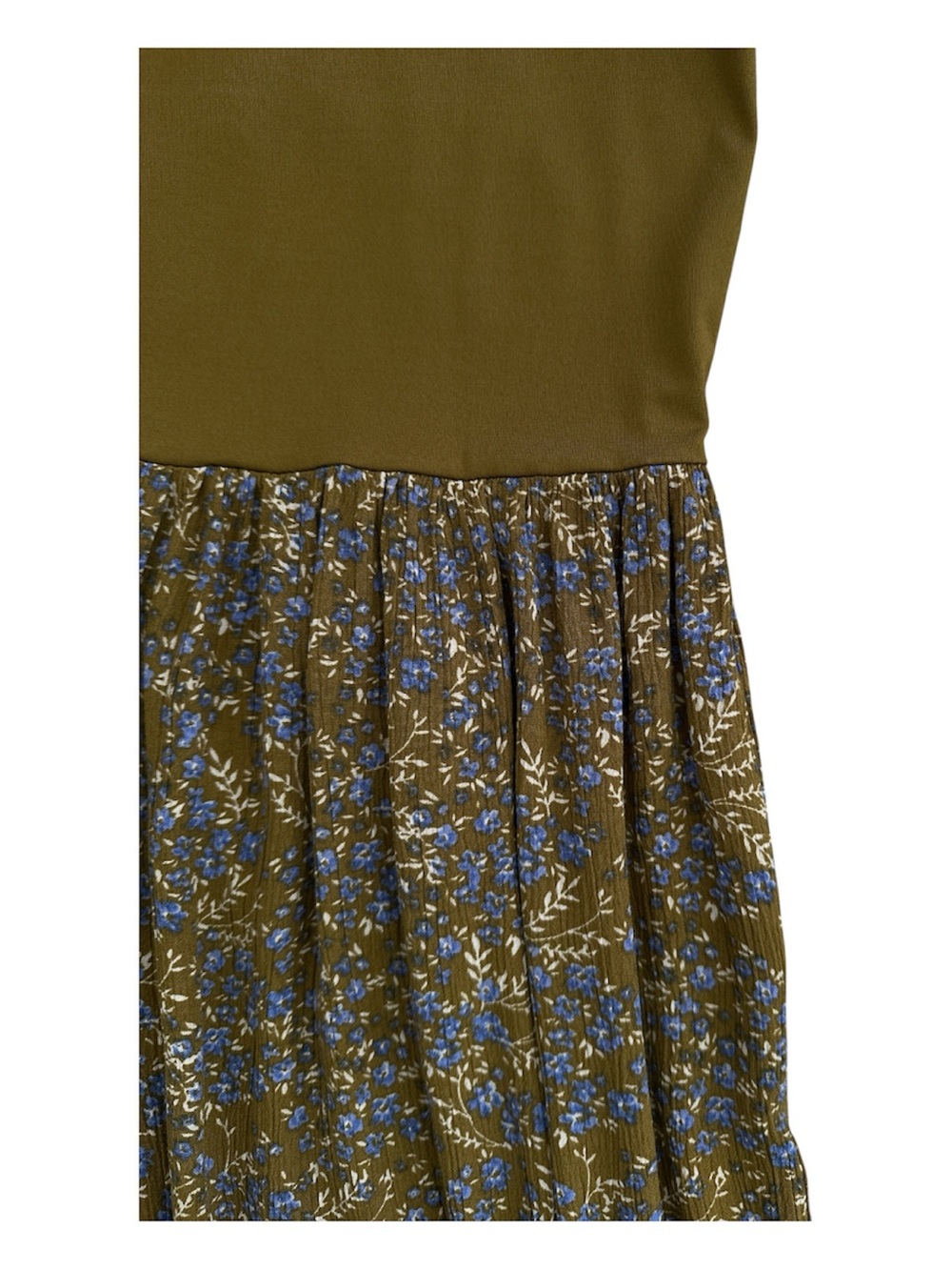 LOFT Outlet Petite Olive Green Floral Midi/Ankle Length Dress Size XSP XS Petite - Picture 4 of 5